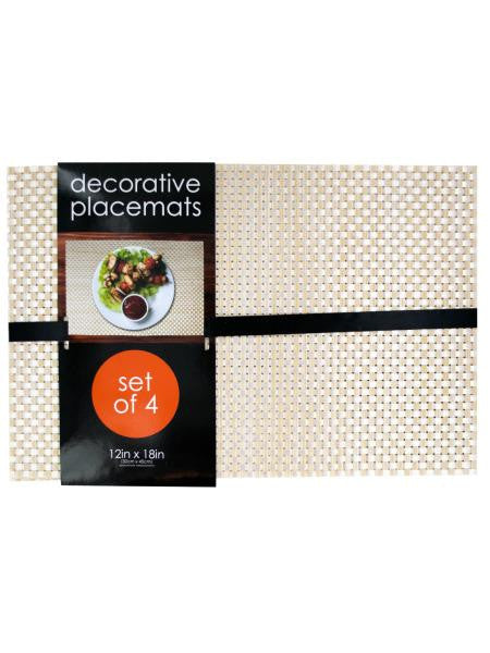 Decorative Bamboo Look Woven Placemat Set (Available in a pack of 1)