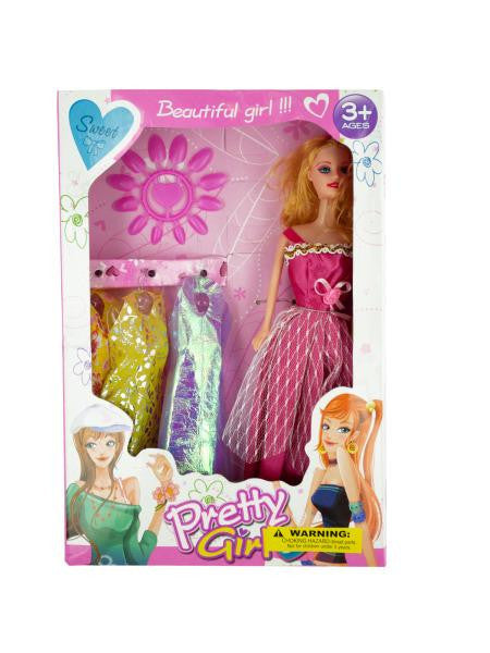 Fashion Doll with Dresses and Artificial Nails (Available in a pack of 4)