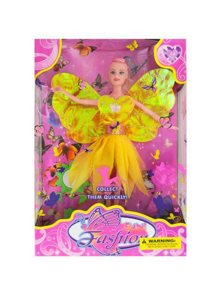 Fashion Doll with Butterfly Dress &amp; Accessories (Available in a pack of 1)