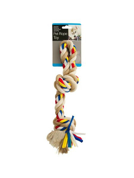 Large Colorful Knotted Pet Rope Toy with Handle (Available in a pack of 6)