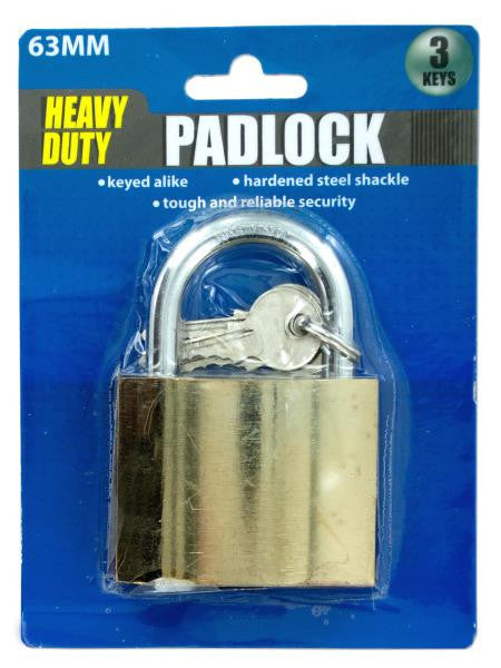 Metal Padlock with 3 Keys (Available in a pack of 6)