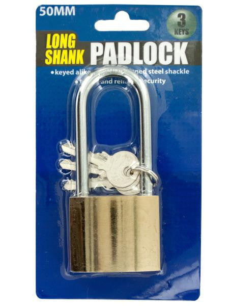 Brass Coated Steel Padlock with Three Keys (Available in a pack of 4)