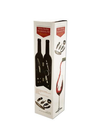 Wine Bottle Accessory Kit in Bottle-Shaped Case (Available in a pack of 1)