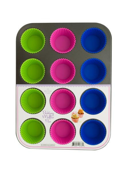 Muffin Baking Pan with Silicone Cups (Available in a pack of 1)