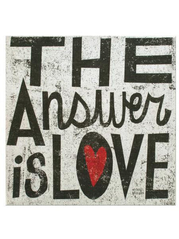 The Answer is Love Canvas Wrapped Wall Art (Available in a pack of 4)