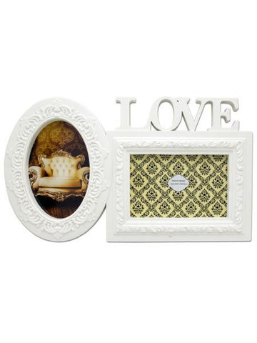 White Love Dual Photo Frame (Available in a pack of 6)