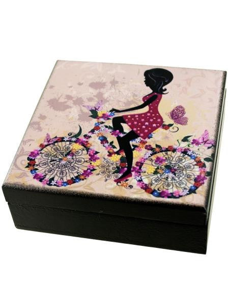 Whimsical Girl Wooden Trinket Box (Available in a pack of 6)