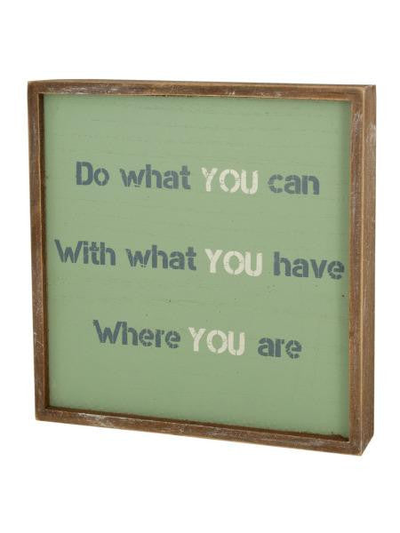 Wood Framed Sign with Inspirational Saying (Available in a pack of 4)