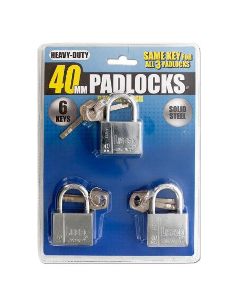 Chrome Finish Keyed Alike Steel Padlocks (Available in a pack of 1)