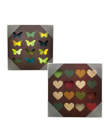 Hearts &amp; Butterflies Grid Box Wall Art (Available in a pack of 4)