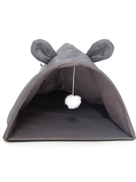 Mouse Shape Cat House with Hanging Toy (Available in a pack of 1)