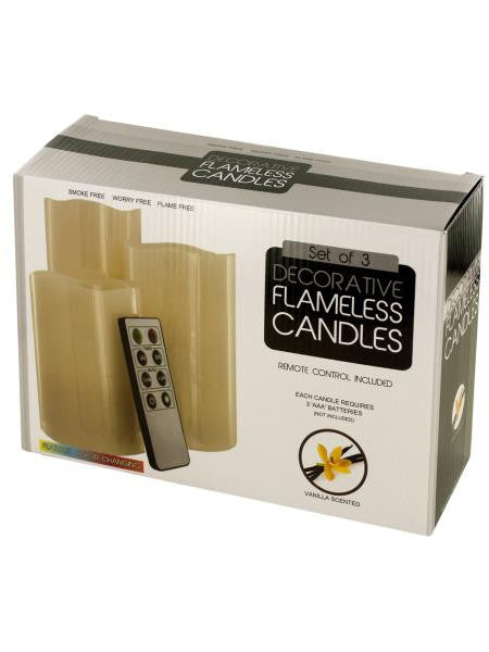 Vanilla Scented Flameless Candles Set with Remote (Available in a pack of 1)