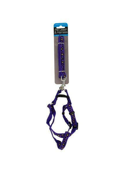 Cheetah Print Dog Leash &amp; Adjustable Harness (Available in a pack of 4)