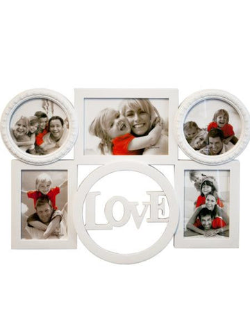 White Love Collage Photo Frame (Available in a pack of 6)