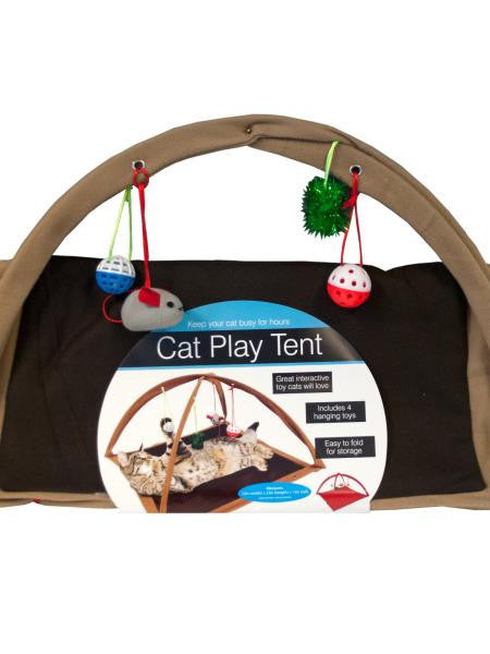 Fleece Cat Play Tent with Dangle Toys (Available in a pack of 1)