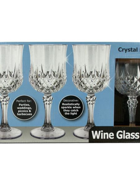 Crystal Effect Plastic Wine Glass Set (Available in a pack of 4)