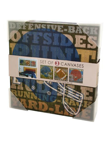 Football Canvas Wrapped Wall Art Set (Available in a pack of 1)