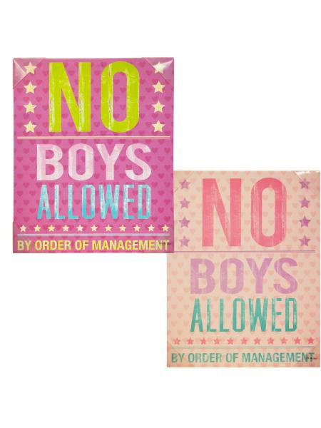 No Boys Allowed Canvas Wrapped Wall Art (Available in a pack of 1)