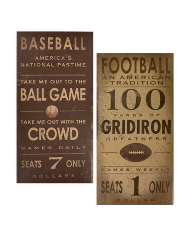 Vintage Sports Games Canvas Wrapped Wall Art (Available in a pack of 2)