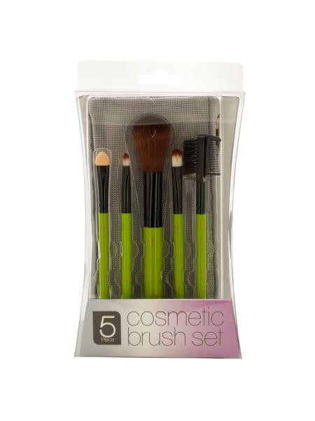 Cosmetic Brush Set with Mesh Zipper Case (Available in a pack of 4)