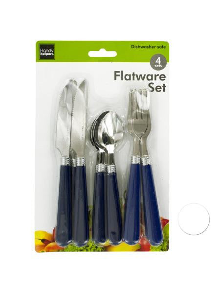 Flatware Set with Plastic Handles (Available in a pack of 4)