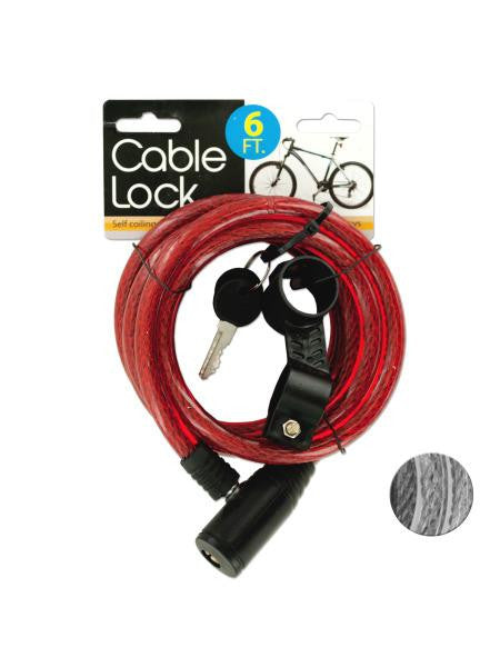 Self Coiling Bicycle Cable Lock with Two Keys (Available in a pack of 4)