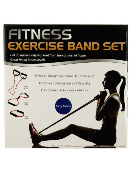 Fitness Exercise Band Set with Storage Bag (Available in a pack of 1)