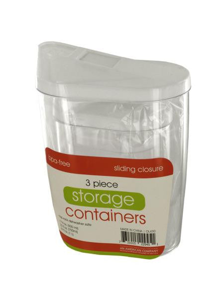 Storage Containers with Sliding Closures Set (Available in a pack of 4)