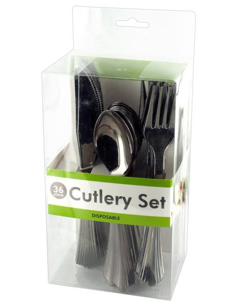 Disposable Silver Plastic Cutlery Set (Available in a pack of 4)