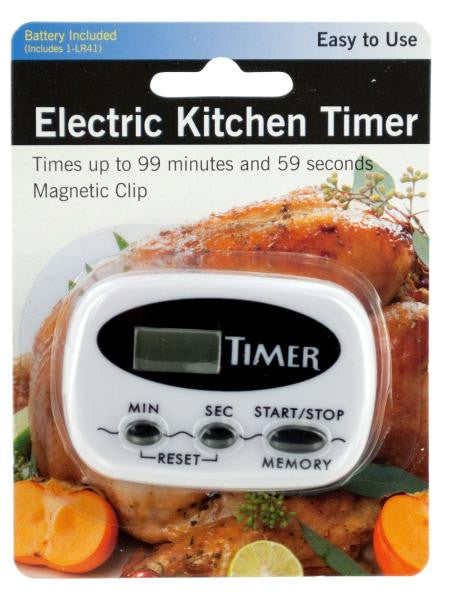 Electric Kitchen Timer with Magnetic Clip (Available in a pack of 4)