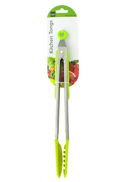 Green Nylon-Tipped Metal Serving Tongs (Available in a pack of 8)