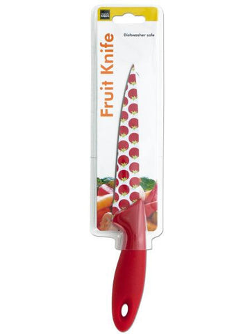 Printed Fruit Knife with Colorful Handle (Available in a pack of 8)