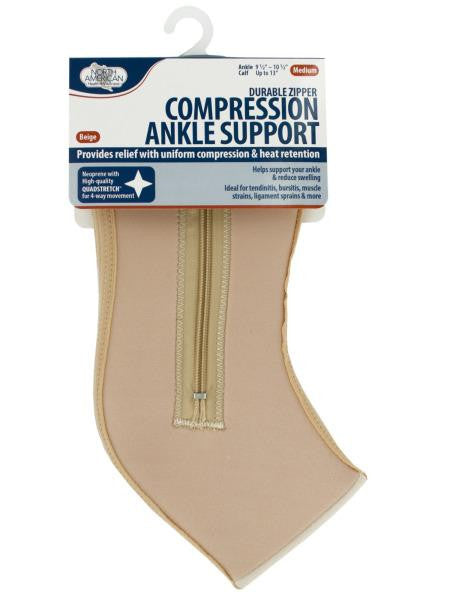 Medium Compression Ankle Support with Zipper (Available in a pack of 8)