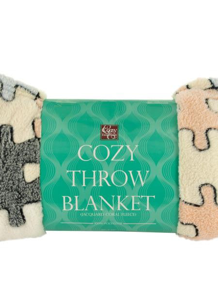 Super Soft Jacquard Coral Fleece Blanket (Available in a pack of 2)