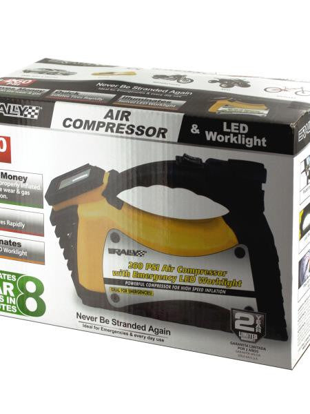 Rally Auto Air Compressor &amp; LED Worklight (Available in a pack of 1)