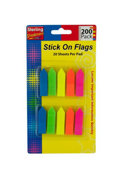 Neon Arrow Stick-On Flags Set (Available in a pack of 24)