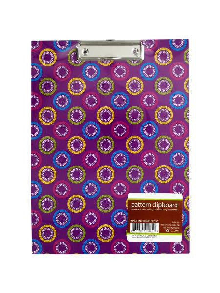 Pattern Clipboard with Steel Chrome Plated Clip (Available in a pack of 12)