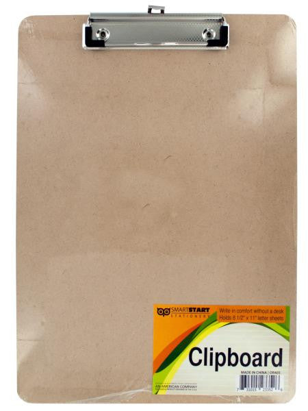 Wooden Clipboard with Metal Clip (Available in a pack of 12)