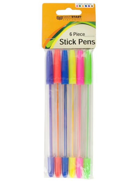 Colored Stick Pens Set (Available in a pack of 24)