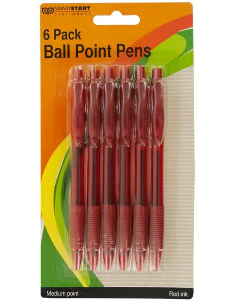 Red Medium Ball Point Pens Set (Available in a pack of 12)