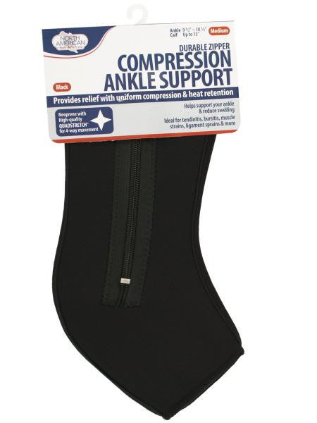 Medium Black Compression Ankle Support (Available in a pack of 8)