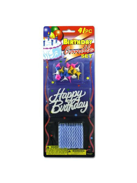 Birthday Candle &amp; Cake Decoration Set (Available in a pack of 24)