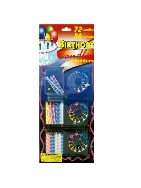 Birthday Candle Set with Holders (Available in a pack of 24)