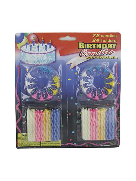 Birthday Candles with Holders Set (Available in a pack of 18)