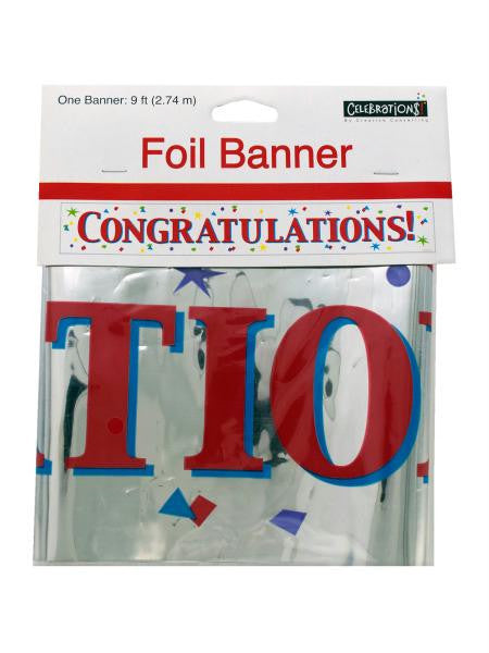 Congratulations Foil Party Banner (Available in a pack of 24)