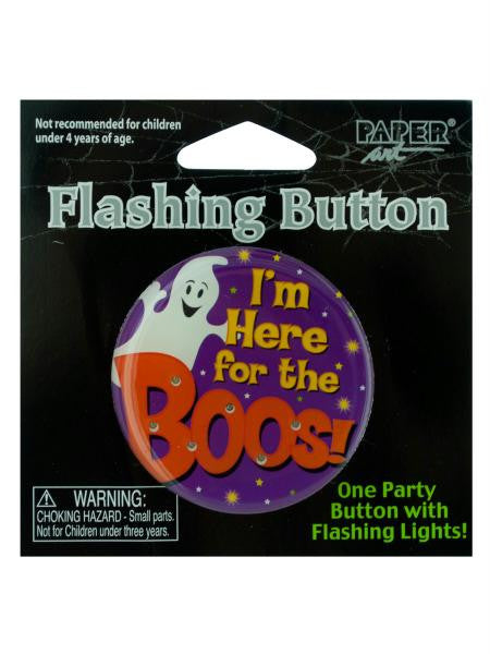 Flashing Halloween Party Button (Available in a pack of 24)