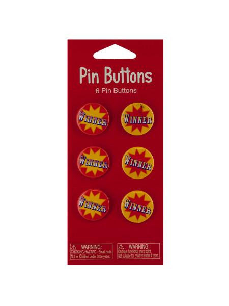 Big Top Winner Party Favor Buttons (Available in a pack of 24)