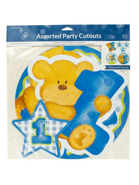 Blue Boy First Birthday Party Cutouts (Available in a pack of 24)