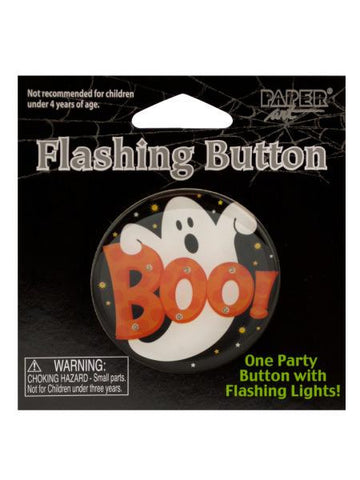 Halloween Flashing Boo Party Button (Available in a pack of 24)