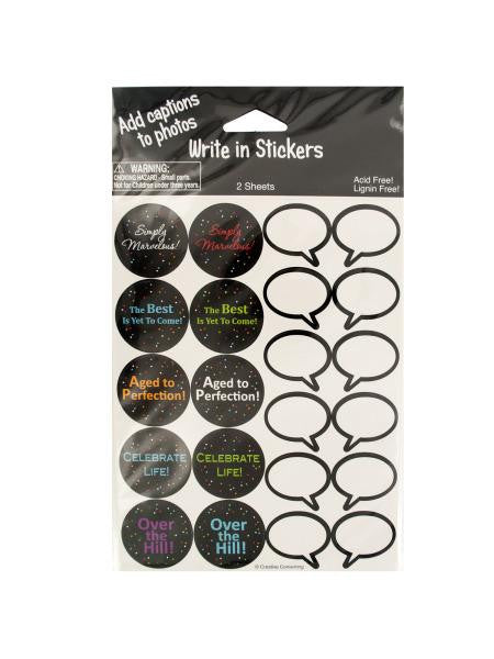 Simply Marvelous Write-In Photo Caption Stickers (Available in a pack of 24)